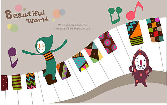 EPS 어린이 악기 패턴 음표 일러스트 상상 놀이 미소 웃음 두명 친구 판타지 꿈 건반 피아노 건반악기 신비 상상캐릭터 어린이만 국내일러스트 일러캐릭터 캐릭터 기호 음악 컨셉 무늬 관계 표정 사람 파일형식 벡터