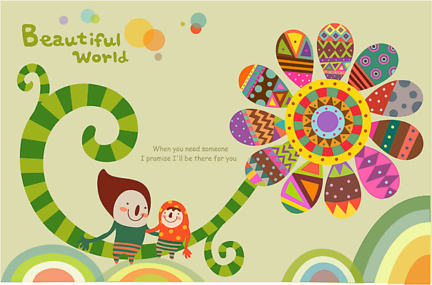 EPS 식물 꽃 어린이 패턴 일러스트 상상 휴식 미소 웃음 앉기 두명 친구 판타지 꿈 신비 상상캐릭터 동산 어린이만 국내일러스트 일러캐릭터 캐릭터 컨셉 무늬 관계 모션 표정 사람 파일형식 벡터