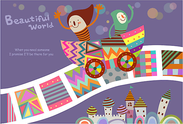 EPS 길 어린이 패턴 일러스트 상상 주택 미소 웃음 두명 친구 판타지 수레 놀이공원 꿈 놀이기구 신비 상상캐릭터 어린이만 국내일러스트 일러캐릭터 캐릭터 컨셉 무늬 관계 표정 사람 건물 카트 테마파크 파일형식 벡터