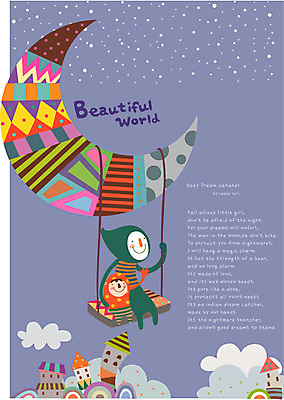 EPS 별 어린이 패턴 일러스트 상상 밤하늘 하늘 주택 미소 웃음 두명 친구 판타지 마을 꿈 달 놀이기구 신비 그네 상상캐릭터 반달 어린이만 국내일러스트 일러캐릭터 자연요소 캐릭터 컨셉 무늬 관계 표정 사람 건물 야간 파일형식 벡터