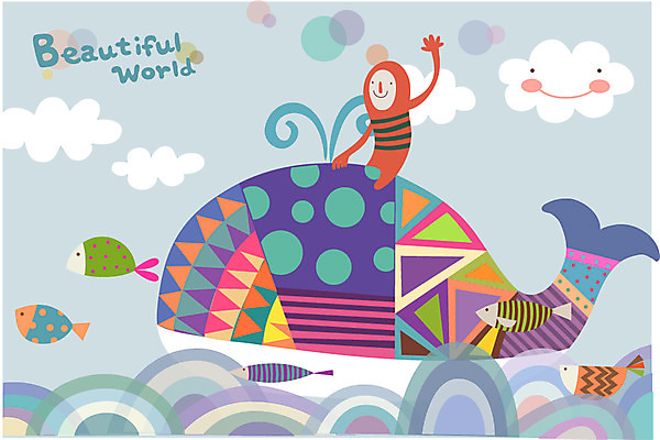 EPS 구름 한마리 어린이 패턴 일러스트 상상 하늘 어류 한명 미소 웃음 판타지 꿈 비행 신비 고래 상상캐릭터 어린이만 국내일러스트 일러캐릭터 자연요소 캐릭터 1 컨셉 무늬 포유류 표정 사람 수중동물 파일형식 벡터