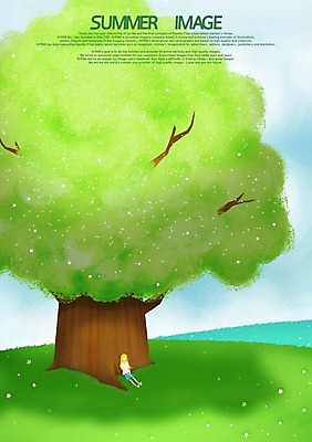 PSD 나무 계절 여자 백그라운드 일러스트 휴식 한명 사람 풍경 10대 여름 나무그늘 여자만 여자한명만 십대만 십대여자만 십대여자한명만 국내일러스트 식물 1 컨셉 청소년 그늘 파일형식