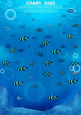 PSD 계절 바다 다수 백그라운드 일러스트 어류 풍경 사람없음 여름 바닷속 열대어 국내일러스트 수중 수중동물 파일형식