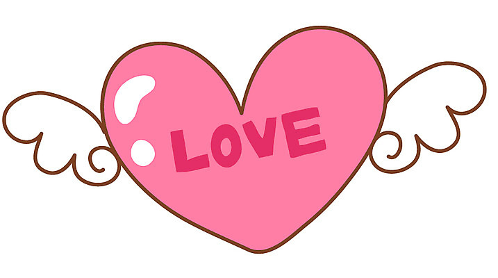 EPS 아이콘 문자 영어 분홍색 컬러 스티커 날개 천사 사랑 사람없음 하트 오브젝트 2D아이콘 모양 감정 파일형식 벡터