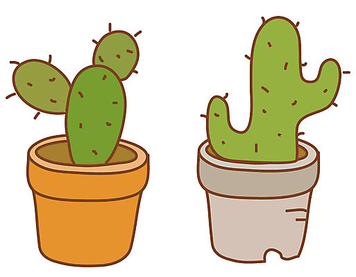 EPS 식물 아이콘 화분 컬러 스티커 선인장 사람없음 초록색 두개 가시 오브젝트 식물캐릭터 2D아이콘 캐릭터 2 파일형식 벡터