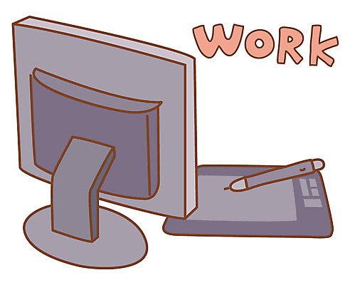 EPS 아이콘 스티커 회사 비즈니스 사람없음 전자제품 컴퓨터 펜 모니터 가전제품 업무 작업 작업실 오브젝트 마우스패드 2D아이콘 필기구 파일형식 벡터