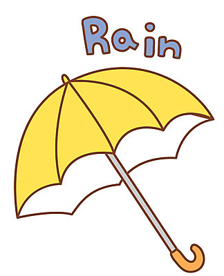 EPS 아이콘 잡화 컬러 생활용품 스티커 우산 날씨 사람없음 노란색 비 오브젝트 장마 2D아이콘 자연요소 비_날씨 파일형식 벡터