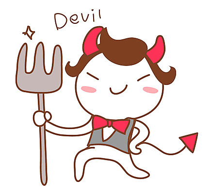 EPS 아이콘 스티커 나비넥타이 뿔 악마 꼬리 삼지창 데빌 2D아이콘 창 넥타이 파일형식 벡터