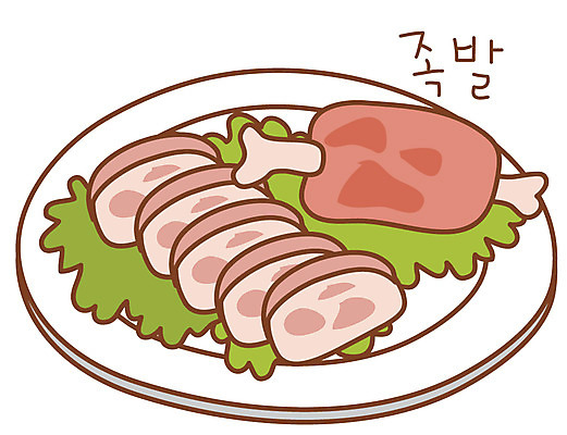 EPS 아이콘 한국문화 그릇 접시 한식 음식 스티커 육류 돼지고기 요리 사람없음 안주 야식 족발 고기요리 2D아이콘 동양문화 식기 식재료 한국 파일형식 벡터 아시아 문화 나라