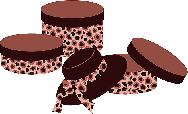 EPS 아이콘 모자 잡화 패션 사람없음 선물상자 쇼핑 상자 패션아이콘 호피 호피패션 2D아이콘 무늬 선물 파일형식 벡터