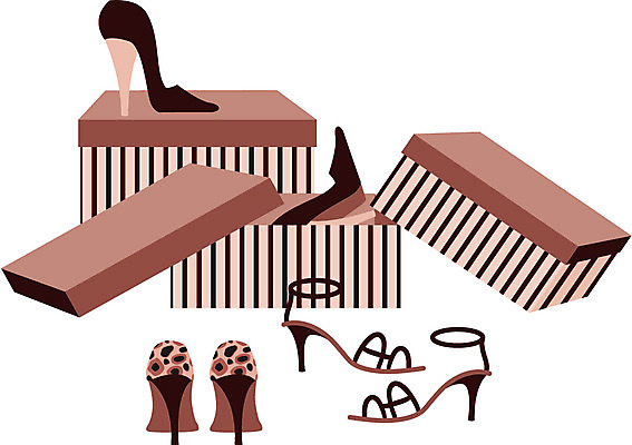 EPS 아이콘 잡화 패션 구두 사람없음 쇼핑 상자 하이힐 샌들 종이상자 패션아이콘 2D아이콘 신발 여성화 파일형식 벡터