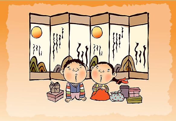 EPS 템플릿 계절 여자 명절 남자 어린이 카드템플릿 자연 실내 선물 사람 동양인 소녀 소년 두명 선물상자 상자 추석 가을 인사 절 전통의상 한복 보따리 병풍 추석선물 어린이만 이미지템플릿 카드프레임 한국전통 전통 기념일 카드_감사 프레임 인종 내부 예절 생태계 파일형식 벡터 명절선물