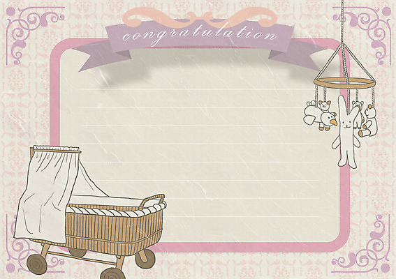 PSD 템플릿 카드템플릿 사람없음 축하 출산 축하카드 모빌 요람 이미지템플릿 카드프레임 컨셉 카드_감사 프레임 아기용품 파일형식
