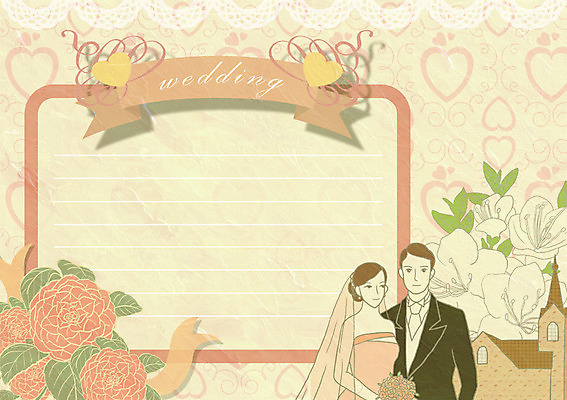 PSD 템플릿 여자 남자 신부 부케 웨딩드레스 신랑 결혼 카드템플릿 사람 정장 턱시도 두명 성당 청첩장 이미지템플릿 카드프레임 드레스 옷 꽃다발 종교건축 카드_감사 프레임 이벤트 파일형식