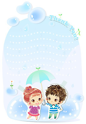 EPS 템플릿 커플 여자 남자 카드템플릿 우산 미소 웃음 사람 소년 두명 10대 감사카드 비 십대만 이미지템플릿 카드프레임 자연요소 어린이 관계 청소년 날씨 카드_감사 프레임 표정 카드 파일형식 벡터