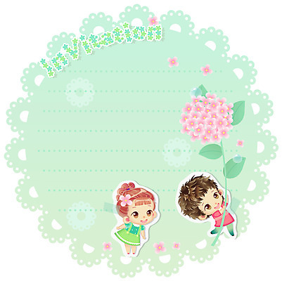 EPS 템플릿 커플 여자 남자 꽃 카드템플릿 미소 웃음 사람 소년 두명 10대 초대장 초대 십대만 이미지템플릿 카드프레임 식물 어린이 관계 청소년 카드_감사 프레임 표정 카드 파일형식 벡터