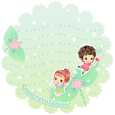 EPS 템플릿 커플 여자 남자 꽃 잎 카드템플릿 미소 웃음 사람 소년 두명 10대 축하 축하카드 십대만 이미지템플릿 카드프레임 식물 어린이 컨셉 관계 청소년 카드_감사 프레임 표정 카드 파일형식 벡터