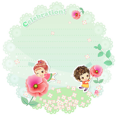 EPS 템플릿 커플 여자 남자 꽃 꽃밭 카드템플릿 미소 웃음 사람 소년 초원 두명 10대 축하 축하카드 십대만 이미지템플릿 카드프레임 식물 어린이 컨셉 관계 청소년 카드_감사 프레임 표정 카드 파일형식 벡터