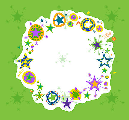 EPS 모양 별 백그라운드 무늬 패턴 일러스트 프레임 사람없음 초록색 스타 패턴프레임 국내일러스트 자연요소 컬러 파일형식 벡터