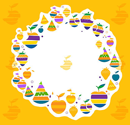 EPS 백그라운드 무늬 패턴 과일 일러스트 딸기 수박 프레임 사람없음 노란색 사과 패턴프레임 국내일러스트 컬러 파일형식 벡터