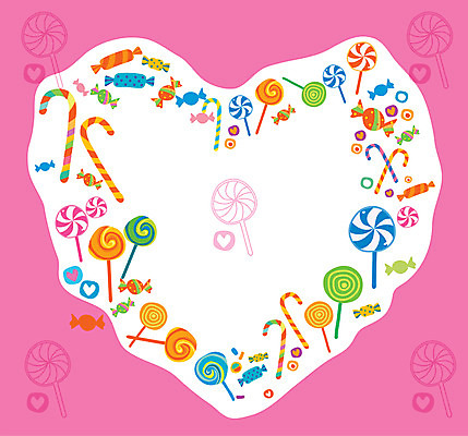 EPS 모양 분홍색 백그라운드 무늬 패턴 일러스트 프레임 막대사탕 사탕 사람없음 하트 눈깔사탕 패턴프레임 국내일러스트 컬러 디저트 파일형식 벡터