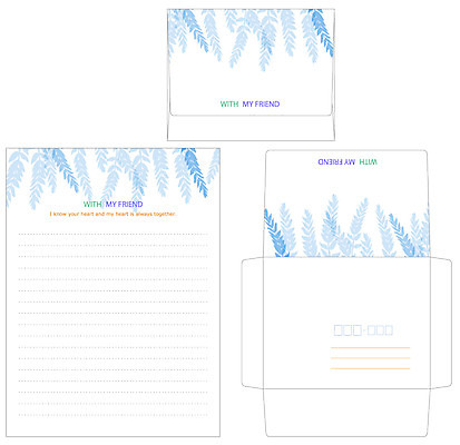 EPS 템플릿 잎 봉투 편지봉투 프레임 틀 사람없음 세트 편지 편지지 레터폼 이미지템플릿 식물 파일형식 벡터