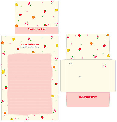 EPS 템플릿 문양 패턴 오렌지 과일 딸기 봉투 편지봉투 프레임 틀 사람없음 세트 여러개 체리 편지 편지지 레터폼 이미지템플릿 다수 무늬 파일형식 벡터