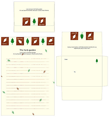 EPS 템플릿 잎 봉투 편지봉투 프레임 틀 사람없음 세트 여러개 편지 허브 편지지 레터폼 이미지템플릿 식물 다수 파일형식 벡터