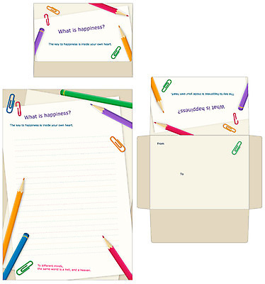 EPS 템플릿 문구용품 봉투 편지봉투 색연필 프레임 틀 사람없음 세트 필기구 연필 여러개 편지 편지지 레터폼 클립 이미지템플릿 다수 학용품 오브젝트 파일형식 벡터