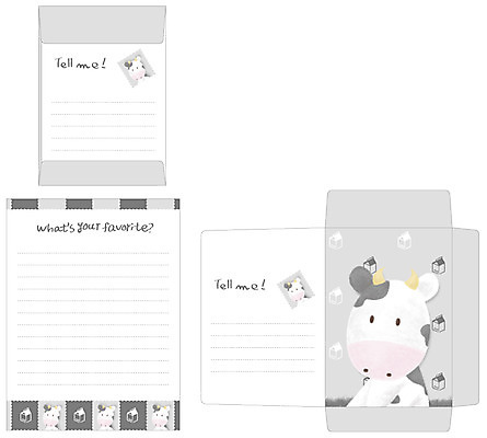 EPS 동물 템플릿 한마리 봉투 편지봉투 프레임 틀 사람없음 세트 우유 소 편지 편지지 레터폼 젖소 이미지템플릿 1 포유류 유제품 파일형식 벡터