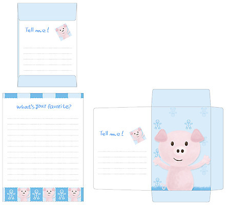 EPS 동물 템플릿 한마리 봉투 편지봉투 프레임 틀 사람없음 세트 돼지 편지 편지지 레터폼 이미지템플릿 1 포유류 파일형식 벡터