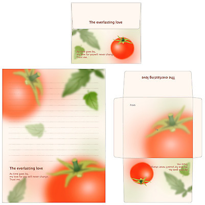 EPS 템플릿 열매 잎 토마토 채소 봉투 편지봉투 프레임 틀 사람없음 빨간색 세트 편지 편지지 레터폼 이미지템플릿 식물 컬러 파일형식 벡터