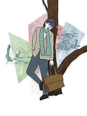 PSD 라이프스타일 남자 맨라이프 가방 일러스트 휴식 한명 서기 사람 성인 건물 라이프 출근 남자만 남자한명만 성인남자만 성인만 국내일러스트 1 건축물 잡화 컨셉 모션 생활 출퇴근 파일형식