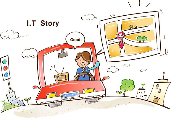 EPS 남자 통신 자동차 정보기술 한명 미소 웃음 사람 20대 성인 건물 30대 운전 정보 직장인 신호등 스마트 IT라이프 네비게이션 편리함 소통 남자만 남자한명만 성인남자만 성인만 직업 1 라이프스타일 건축물 육상교통 컨셉 모션 기술 표정 청년 장년 파일형식 벡터