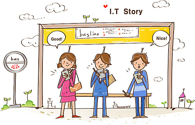 EPS 여자 남자 통신 버스 정보기술 웃음 사람 성인 세명 스마트폰 정보 역 버스정류장 스마트 IT라이프 편리함 소통 성인만 라이프스타일 육상교통 컨셉 교통시설 대중교통 기술 표정 핸드폰 스마트기기 파일형식 벡터