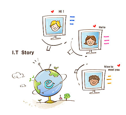 EPS 백인 학생 여자 남자 지구 흑인 인터넷 통신 정보기술 웃음 사람 동양인 10대 세명 지구본 모니터 정보 스마트 IT라이프 지구촌 편리함 소통 다국적 채팅 십대만 서양인 라이프스타일 컨셉 청소년 기술 표정 인종 컴퓨터 파일형식 벡터