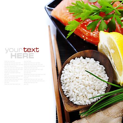 포토 JPG 해외이미지 스튜디오촬영 젓가락 밥 실내 파슬리 사람없음 레몬 해외202004 해외포토 음식 채소 과일 수저 내부 파일형식