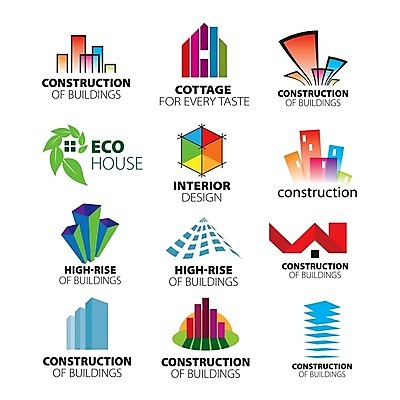 EPS 해외이미지 잎 일러스트 빌딩 사람없음 세트 도시 심볼 큐브 정사각형 집모양 해외202004 해외202105 해외일러스트 모양 도형 식물 건물 파일형식 벡터