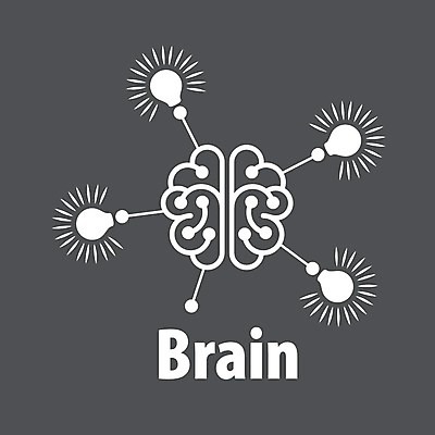 EPS 해외이미지 생각 일러스트 전구 아이디어 창조 사람없음 회색 연결 심볼 뇌 해외202004 해외202105 해외일러스트 컬러 컨셉 파일형식 벡터