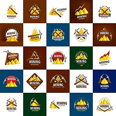 EPS 해외이미지 일러스트 그래프 타이포그라피 사람없음 세트 디지털 황금 발굴 심볼 상승 곡괭이 가상화폐 해외202004 해외202105 해외일러스트 문자 컨셉 돈 파일형식 벡터