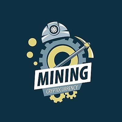 EPS 해외이미지 일러스트 타이포그라피 사람없음 디지털 안전모 남색 발굴 심볼 톱니바퀴 곡괭이 가상화폐 해외202004 해외202105 해외일러스트 문자 컬러 돈 헬멧 안전장비 파일형식 벡터