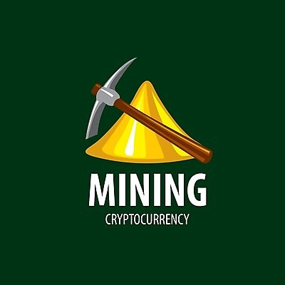 EPS 해외이미지 일러스트 타이포그라피 사람없음 초록색 디지털 황금 발굴 심볼 곡괭이 가상화폐 해외202004 해외202105 해외일러스트 문자 컬러 돈 파일형식 벡터