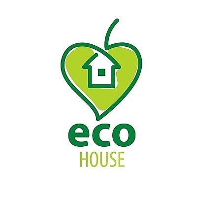 EPS 해외이미지 일러스트 나뭇잎 사람없음 심볼 에코 친환경 집모양 해외202004 해외202105 해외일러스트 모양 잎 환경 파일형식 벡터