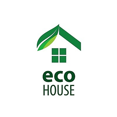 EPS 해외이미지 일러스트 나뭇잎 사람없음 심볼 에코 친환경 집모양 해외202004 해외202105 해외일러스트 모양 잎 환경 파일형식 벡터