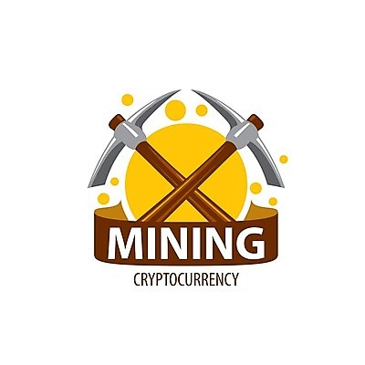 EPS 해외이미지 리본 일러스트 타이포그라피 사람없음 디지털 발굴 심볼 곡괭이 가상화폐 해외202004 해외202105 해외일러스트 문자 돈 파일형식 벡터