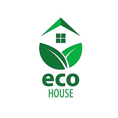 EPS 해외이미지 일러스트 나뭇잎 사람없음 심볼 에코 친환경 집모양 해외202004 해외202105 해외일러스트 모양 잎 환경 파일형식 벡터