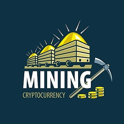 EPS 해외이미지 일러스트 타이포그라피 사람없음 디지털 동전 수레 황금 남색 발굴 심볼 곡괭이 동전탑 가상화폐 해외202004 해외202105 해외일러스트 문자 컬러 돈 쌓기 카트 파일형식 벡터