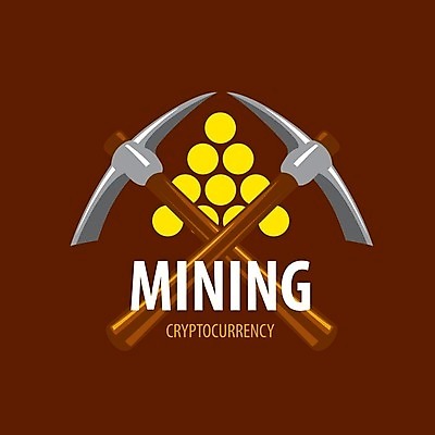 EPS 해외이미지 일러스트 타이포그라피 사람없음 갈색 디지털 발굴 심볼 곡괭이 가상화폐 해외202004 해외202105 해외일러스트 문자 컬러 돈 파일형식 벡터