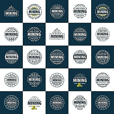 EPS 해외이미지 일러스트 타이포그라피 사람없음 세트 디지털 동전 회로판 발굴 심볼 톱니바퀴 동전탑 가상화폐 해외202004 해외202105 해외일러스트 문자 돈 쌓기 파일형식 벡터