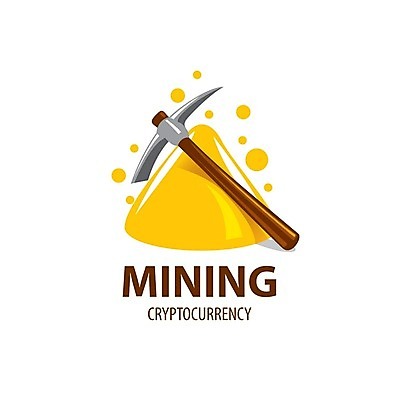 EPS 해외이미지 일러스트 타이포그라피 사람없음 디지털 황금 발굴 심볼 곡괭이 가상화폐 해외202004 해외202105 해외일러스트 문자 돈 파일형식 벡터